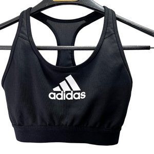 Adidas Sports Bra Black Spellout size M Racerback Wireless No Padding